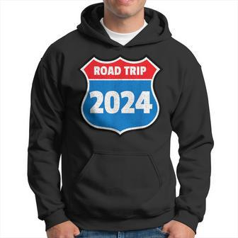 Road Trip 2024 Sign Family Group Matching Distressed Hoodie - Seseable
