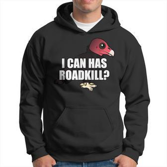 I Can Has Roadkill Cartoon Turkey Vulture Bird Meme Hoodie - Monsterry