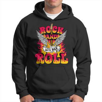 Rock & Roll Guitar Wings Music Concert Band Guitarist Hoodie - Seseable