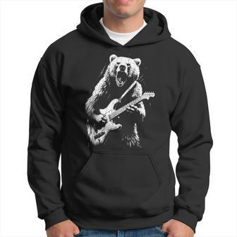 Rock Bear Playing Guitar Guitar Bear Music Hoodie - Monsterry DE
