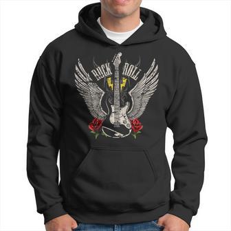 Rock And Roll Guitar Vintage Rock Music Hoodie - Seseable