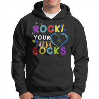 Rock Your Socks Cute 3-21 Trisomy 21 World Down Syndrome Day Hoodie - Seseable