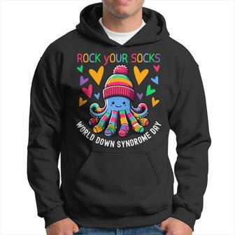 Rock Your Socks Down Syndrome Awareness Day Octopus Wdsd Hoodie - Seseable