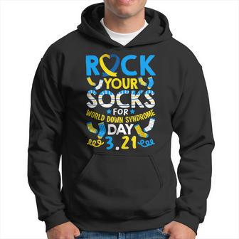 Rock Your Socks Down Syndrome Day Awareness For Boys Girls Hoodie - Seseable