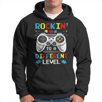 Rockin To Different Level Game Autism Awareness Gaming Gamer Hoodie | Mazezy