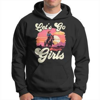 Rodeo Western Country Cowgirl Hat Let's Go Girls Hoodie - Monsterry UK