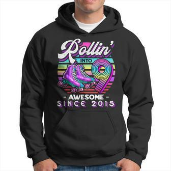 Roller Skating 9Th Birthday Girls Rollin Into 9 Awesome 2015 Hoodie | Mazezy