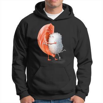 Romantic Japanese Salmon Sushi Hug And Kiss On Valentine Day Hoodie - Monsterry DE