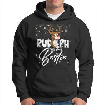 Rudolph Is My Bestie Cute Reindeer Christmas Hoodie - Monsterry UK