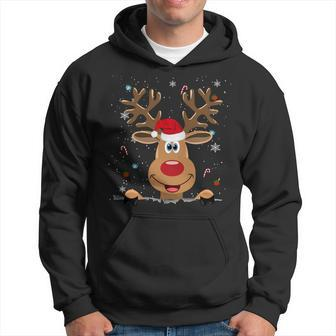 Rudolph Red Nose Reindeer Santa Christmas Hoodie - Seseable