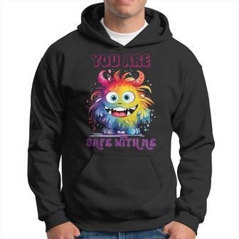 You Are Safe With Me Colorful Monster You’Re Safe Lgbt Pride Hoodie - Monsterry AU