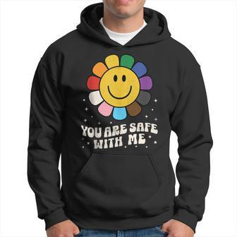 You Are Safe With Me Lgbtq Pride Ally You’Re Safe Smile Face Hoodie - Monsterry CA
