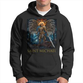 Saint Michael The Archangel Stained Glass Hoodie - Thegiftio UK