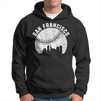 San Francisco Skyline Baseball Vintage California Baseball Hoodie - Monsterry DE