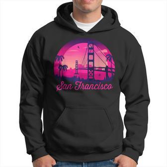 San Francisco Vintage California Skyline Bridge Hoodie - Monsterry