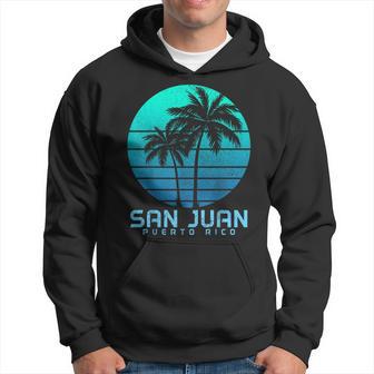 San Juan Puerto Rico Vintage Palm Trees Beach Souvenir Pride Hoodie - Monsterry