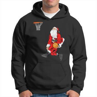 Santa Playing Basketball Slam Dunk Christmas Hoodie - Monsterry AU