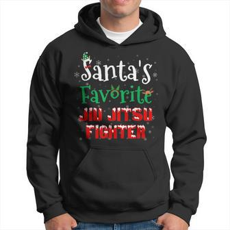 Santa's Favorite Jiu Jitsu Fighter Christmas Costumes Elf Hoodie - Monsterry AU