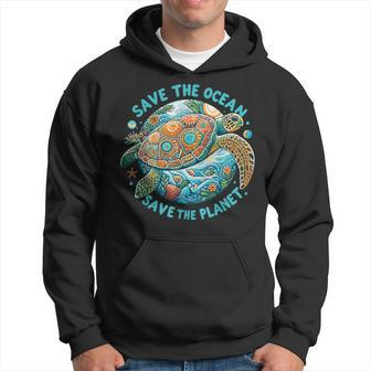Save The Ocean Save The Planet Cute Sea Turtle Hoodie | Mazezy