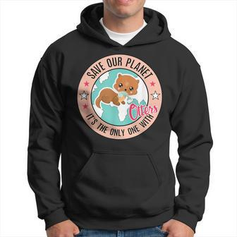 Save Our Planet Otter Baby With Fish Otter Hoodie - Monsterry