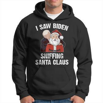 I Saw Biden Sniffing Santa Claus Joe Biden Hoodie - Thegiftio UK