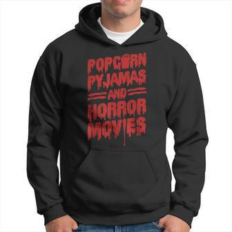 Scary Horror Movie Popcorn Pajamas And Horror Movies Hoodie - Thegiftio UK