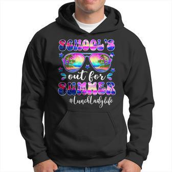 School's Out For Summer Lunch Lady Life Sunglasses Tie Dye Hoodie - Seseable