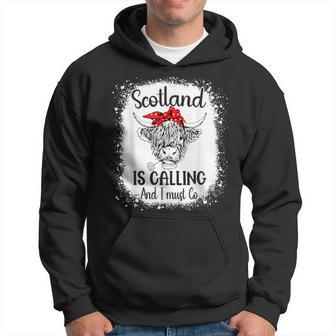 Scotland Is Calling And I Must Go Bleached Highland Cow Hoodie - Monsterry