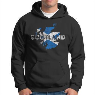Scottish Map And Flag Souvenir Distressed Scotland Hoodie - Thegiftio UK