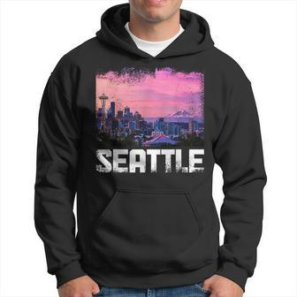 Seattle Washington Skyline Pnw Vintage Pride Hoodie - Monsterry