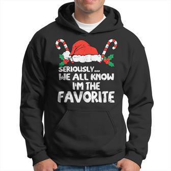 Seriously…We All Know I'm The Favorite Santa Hat Xmas Family Hoodie - Monsterry UK
