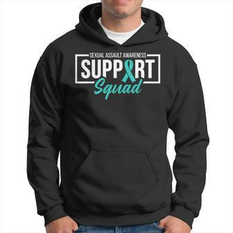 Sexual Assault Awareness Support Squad I Wear Teal Ribbon Hoodie | Mazezy