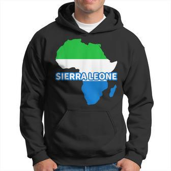 Sierra Leone Sierra Leonean Pride Flag Map Africa Print Hoodie - Monsterry