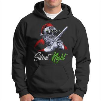Silent Night Santa Christmas Santa Claus Guns Vintage Hoodie - Monsterry