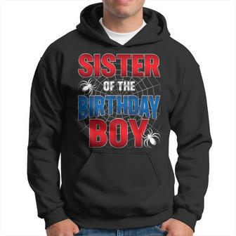 Sister Of The Birthday Boy Costume Spider Web Birthday Party Hoodie - Seseable