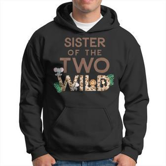 Sister Of The Two Wild Animal Safari 2Nd Birthday Theme Hoodie - Seseable