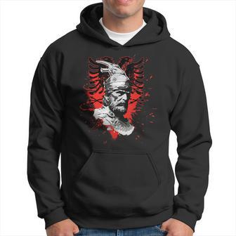 Skanderbeg Albania And Kosovo Flag For Proud Albanians Hoodie - Thegiftio UK