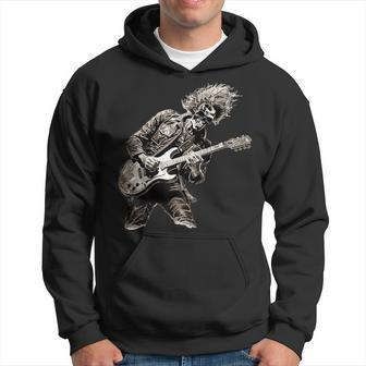 Skeleton Guitar Guy Rock And Roll Band Rock On Hoodie - Seseable