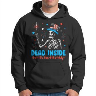 Skeleton Independence Day Dead Inside But It The 4Th Of July Hoodie - Thegiftio UK