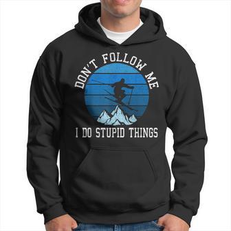 Ski Don't Follow Me Skiing Freestyle Skier Hoodie - Thegiftio UK