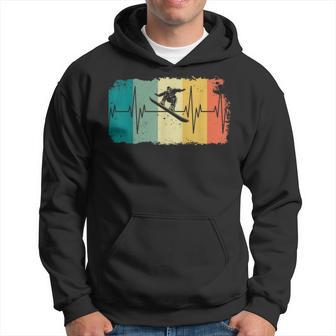 Snowboarder Snowboarding Heartbeat Vintage Hoodie - Thegiftio UK