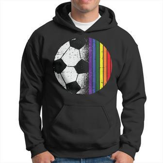 Soccer Ball Lgbt-Q Gay Pride Flag Sport Fan Player Ally Hoodie - Monsterry UK