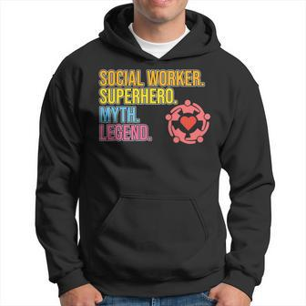 Social Worker Superhero Legend Social Work Month Graphic Hoodie - Monsterry CA