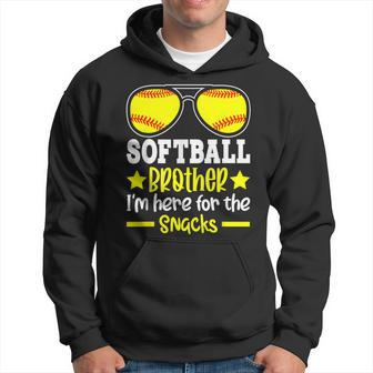 Softball Brother I'm Just Here For The Snacks Retro Hoodie - Seseable