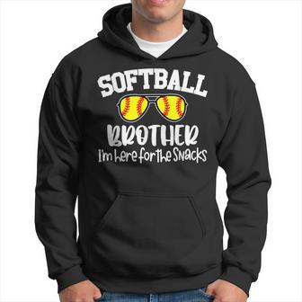 Softball Brother I'm Just Here For The Snacks Retro Softball Hoodie | Mazezy CA