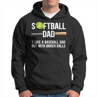 Softball Dad Just Like A Baseball Dad But With Bigger Balls Hoodie - Monsterry DE