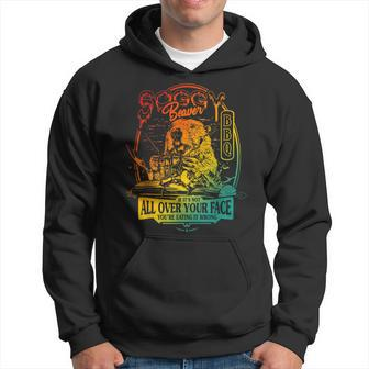 Soggy Beaver Bbq If It's Not All Over Your Face Vintage Hoodie | Mazezy