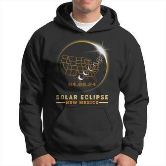 Solar Eclipse 2024 America Totality Total New Mexico Usa Map Hoodie - Thegiftio UK