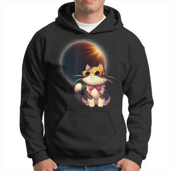 Solar Eclipse 2024 Cat Wearing Solar Eclipse Glasses Hoodie - Monsterry UK