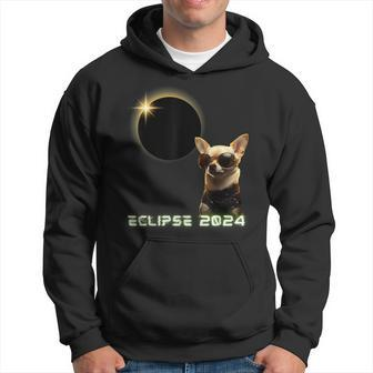 Solar Eclipse 2024 Chihuahua Wearing Glasses Hoodie - Seseable